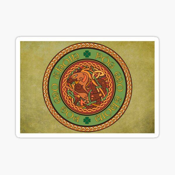 Póg mo thóin/kiss my ass donkey and Celtic Knot Sticker
