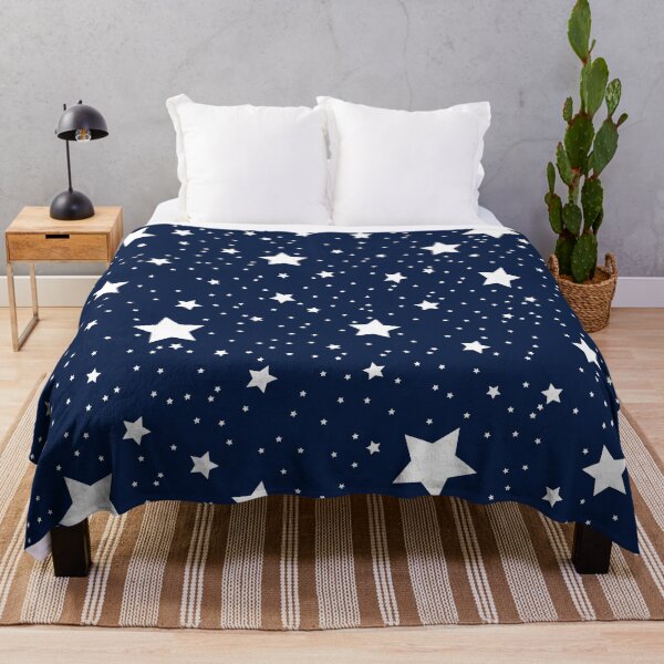 Item preview, Superstar Stellar Starry Night Pattern in White and Nautical Navy Blue designed and sold by kierkegaard.