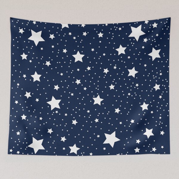 Item preview, Superstar Stellar Starry Night Pattern in White and Nautical Navy Blue designed and sold by kierkegaard.