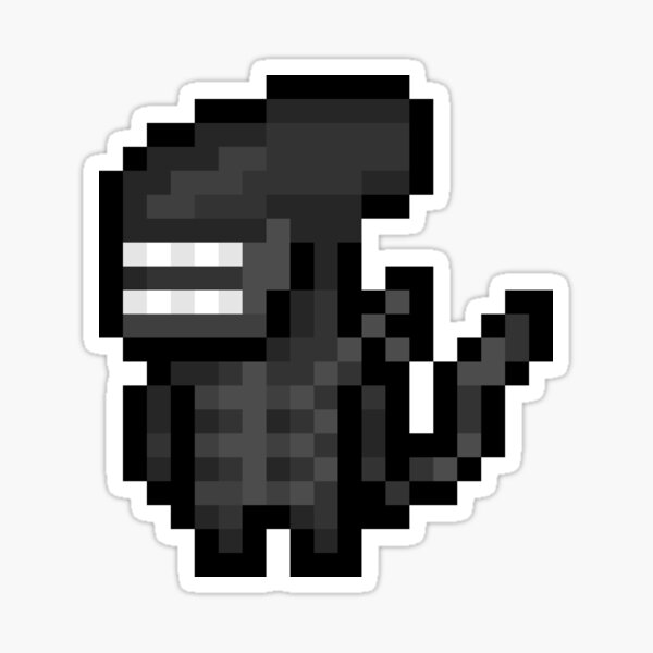 Aperçu de l'œuvre Autocollant Pixel "Alien" créée et vendue par PixelBlock.