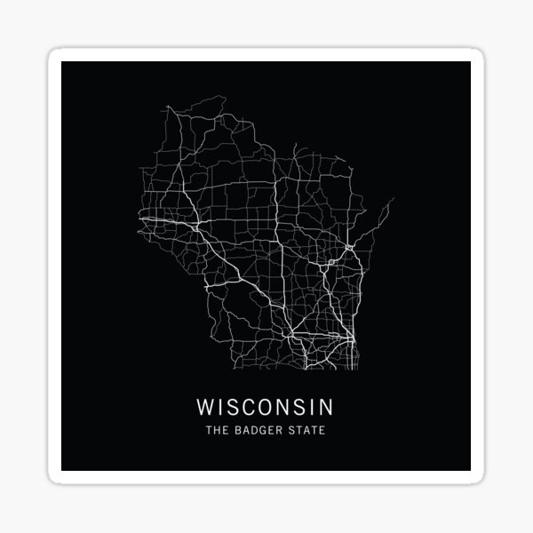 Vista previa del artículo con la obra «Mapa de carreteras del estado de Wisconsin», diseñado y vendido por clarkstpress.
