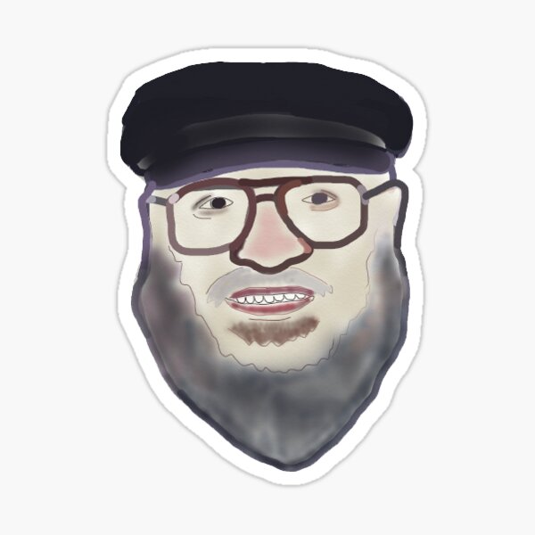 “George R.R. Martin Face Sticker” Sticker by poopsiebear | Redbubble