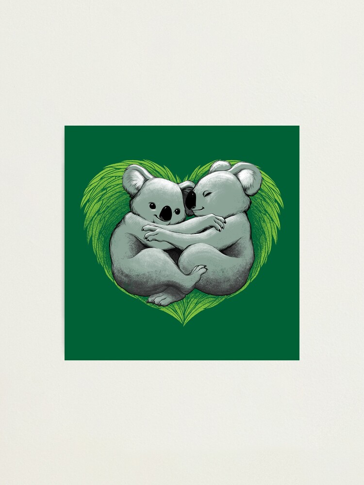 Wall Art Print, Koala with heart, love