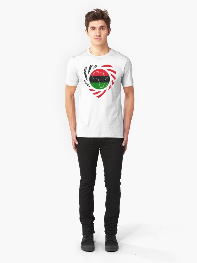 Alternate view of Black Murican Patriot Flag Series (Heart) Slim Fit T-Shirt