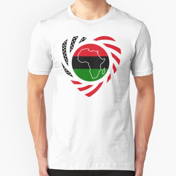 Black Murican Patriot Flag Series (Heart) Slim Fit T-Shirt