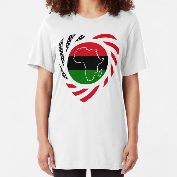 Black Murican Patriot Flag Series (Heart) Slim Fit T-Shirt