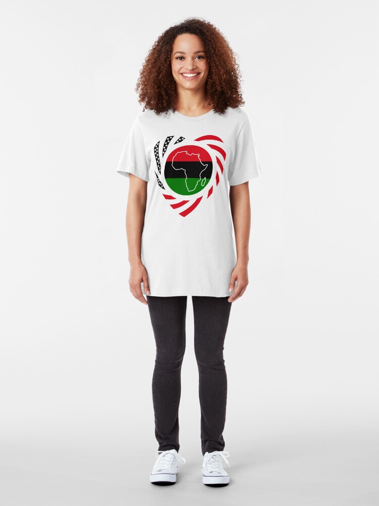 Alternate view of Black Murican Patriot Flag Series (Heart) Slim Fit T-Shirt