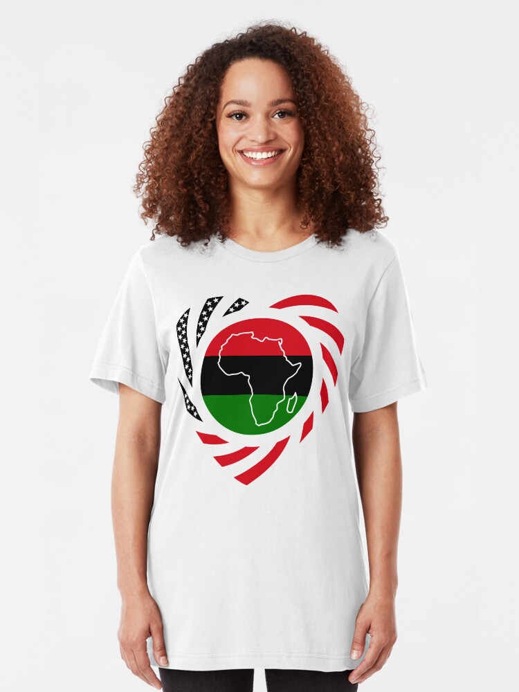 Alternate view of Black Murican Patriot Flag Series (Heart) Slim Fit T-Shirt