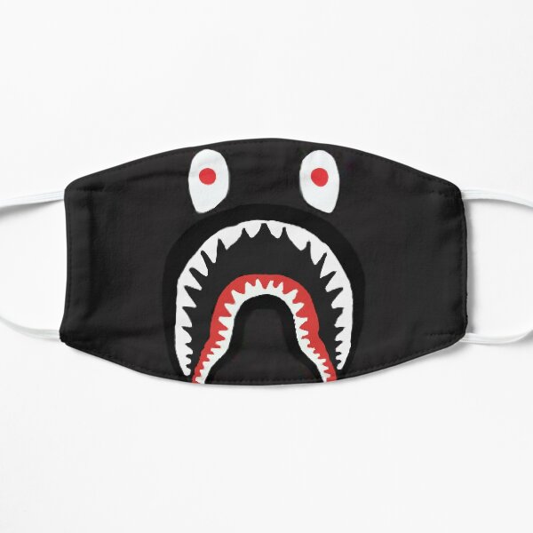 Red Shark Face Masks Redbubble - blue camo bape shark face mask roblox