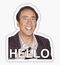 Nicolas Cage - HELLO Sticker Sticker