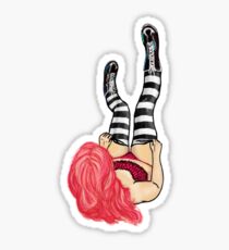 Red hair and stockings Sticker
