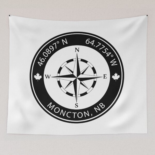 Item preview, Moncton, New Brunswick Geographical Coordinates designed and sold by TeeOhGraphics.