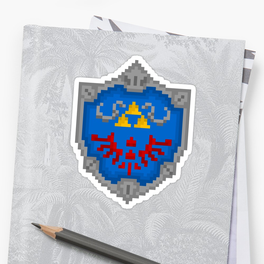 "Pixel Hylian Shield - "Legend Of Zelda"" Stickers by PixelBlock