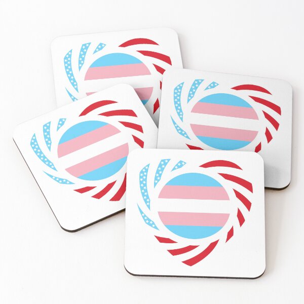 Item preview, Rainbow Murican Patriot Flag Series (Blue, Pink & White Heart) designed and sold by Carbon-Fibre Media.