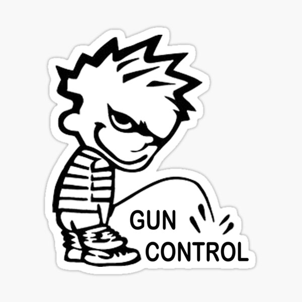 Item preview, Boy Peeing on GUN CONTROL designed and sold by thatstickerguy.