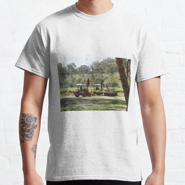 Ramming posts on the Vineyard - by South Australian artist Avril Thomas Classic T-Shirt