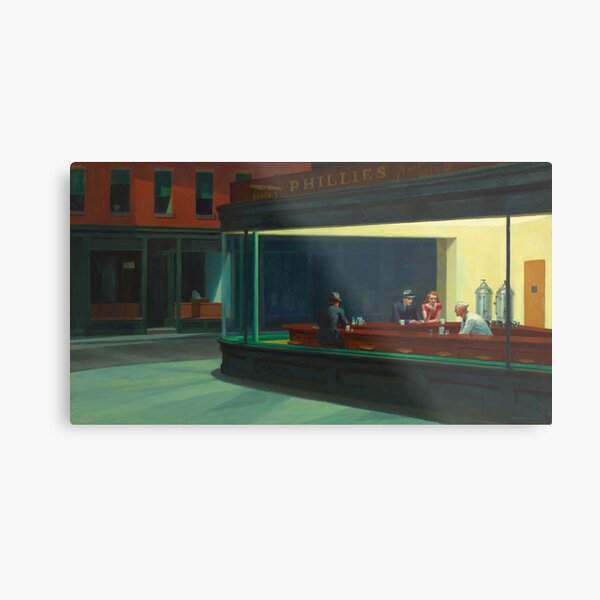 Nighthawks par Edward Hopper 1942 Impression métallique