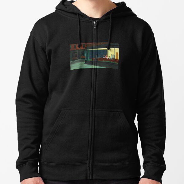 Nighthawks by Edward Hopper 1942 Zipped Hoodie