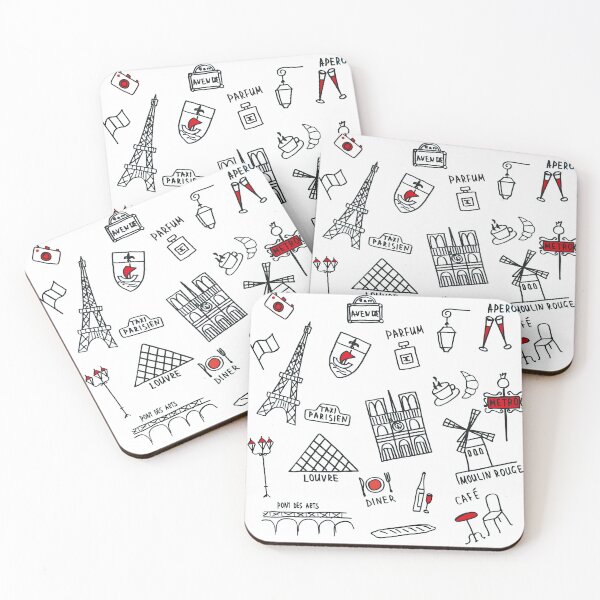 Item preview, Illustration Paris Monuments Red and Black designed and sold by Evguenia SVETCHKAREVA.