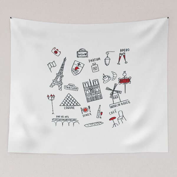 Item preview, Illustration Paris Monuments Red and Black designed and sold by Evguenia SVETCHKAREVA.