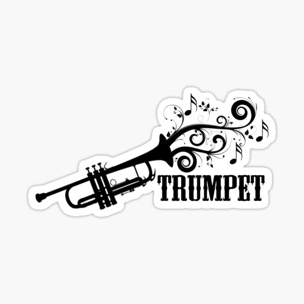 Trumpet with Swirls Sticker