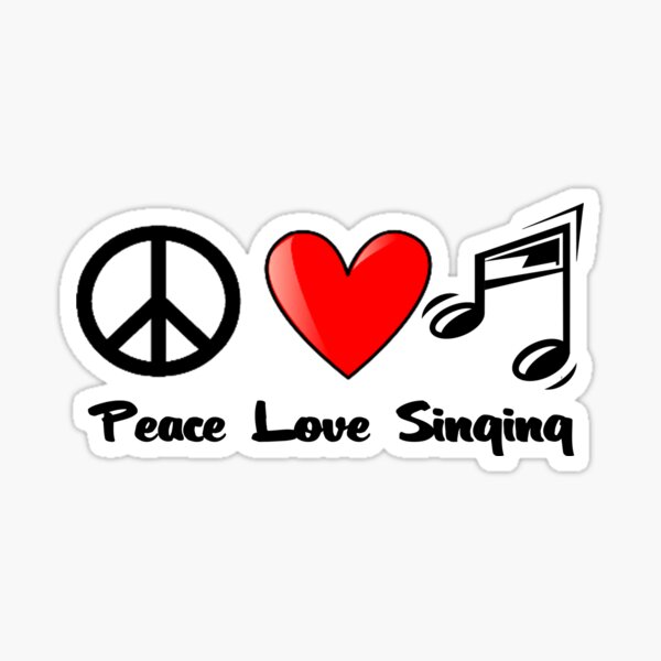 Sticker Peace Love Music