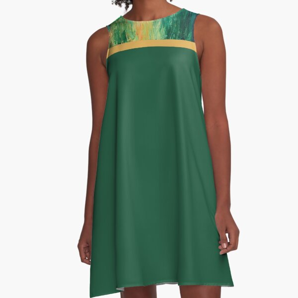 Ignite, Abstract Fire Painting by Courtney Hatcher A-Line Dress