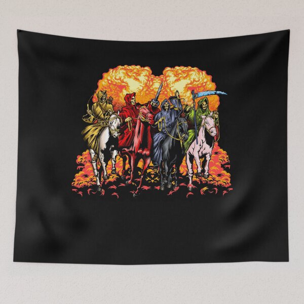 Item preview, 4 Horsemen Of The Apocalypse Jesus Revelation 6:1-8 Gift  designed and sold by TheTimmer.
