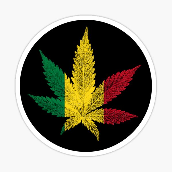 Rastafari Cannabis Leaf Sticker Sticker