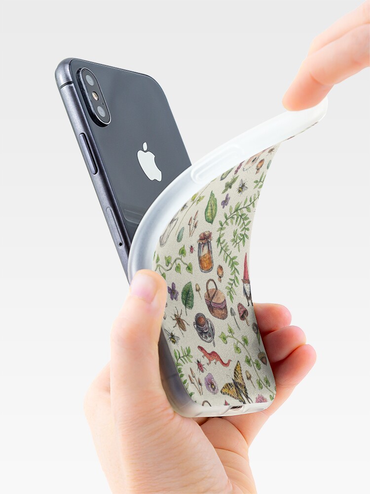 Alternate view of Cottagecore light green iPhone Case