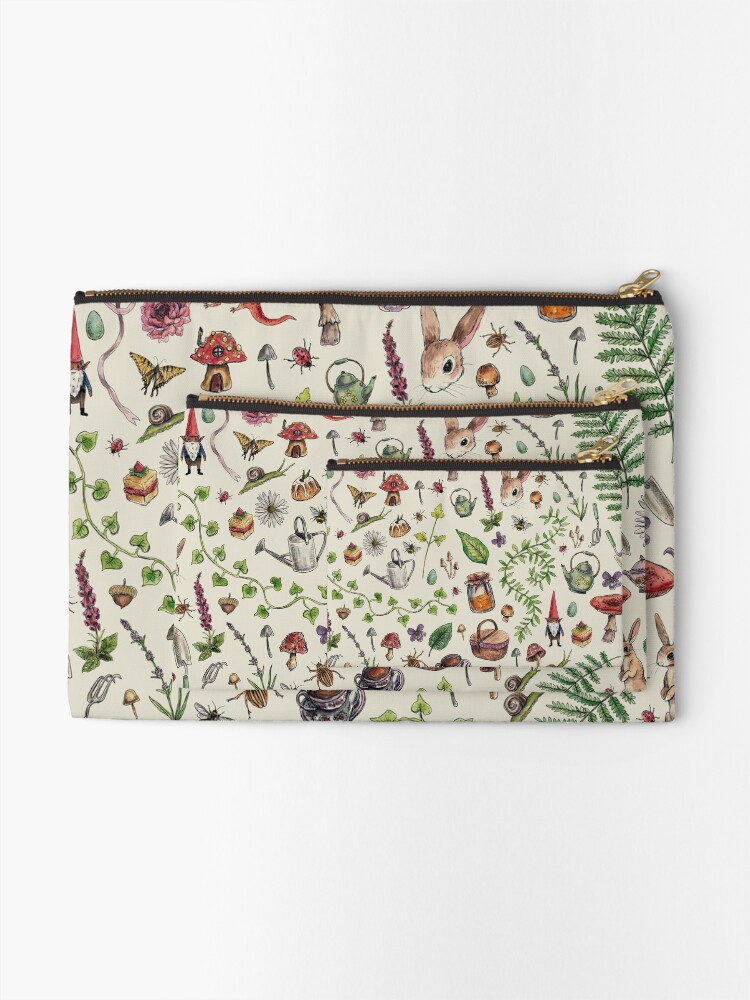 Alternate view of Cottagecore light green Zipper Pouch