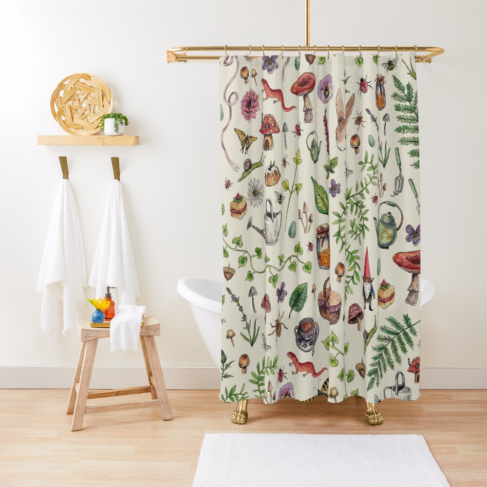 Cottagecore light green Shower Curtain
