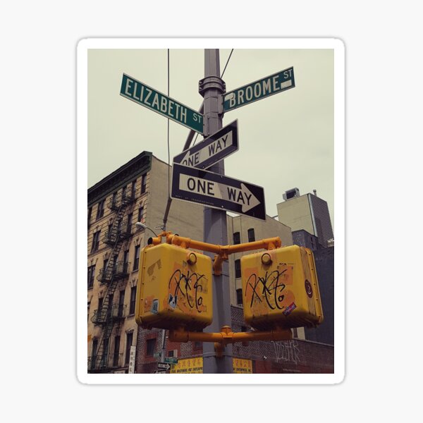 Item preview, New York City Crossroads with Street Signs designed and sold by TeesyFun.
