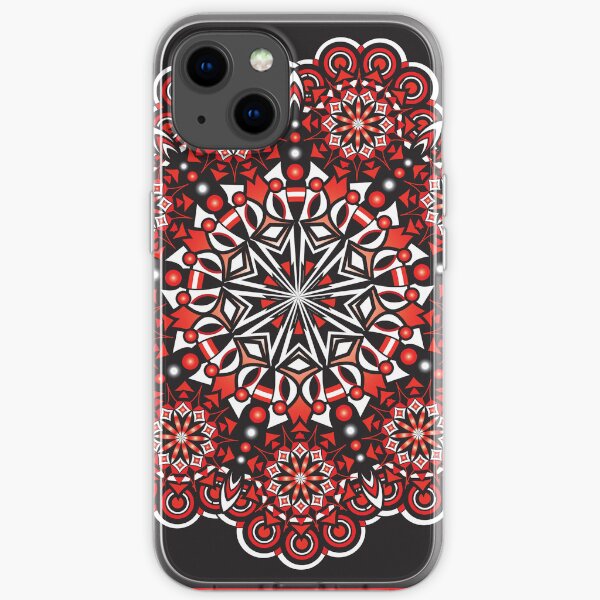 black and white and red all over iPhone Soft Case