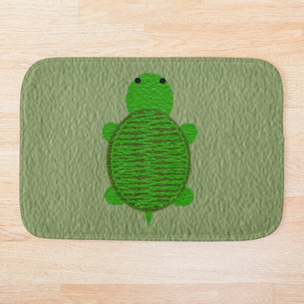 Cute Green Yarn Turtle Bath Mat
