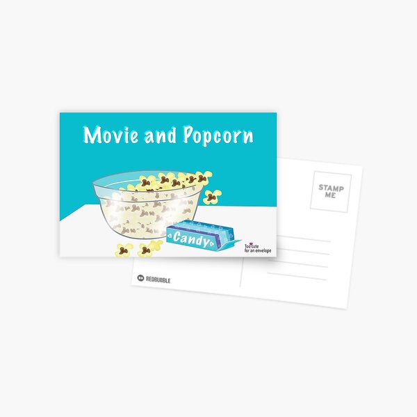Movie and Popcorn Greeting Card and Postcard Postcard