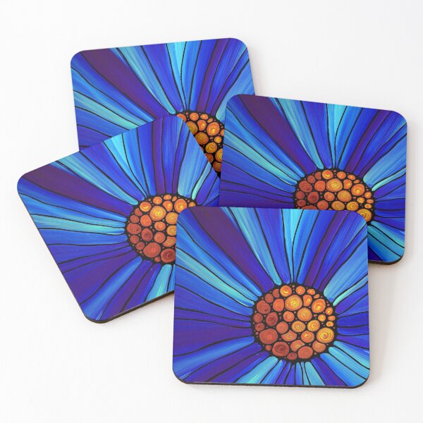 Item preview, Soul Kiss 1 - Blue Flower Abstract Art Print designed and sold by Sharon Cummings Art.
