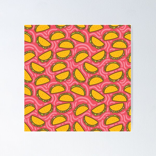 Item preview, Cute Taco Pattern designed and sold by Mexikawaii.