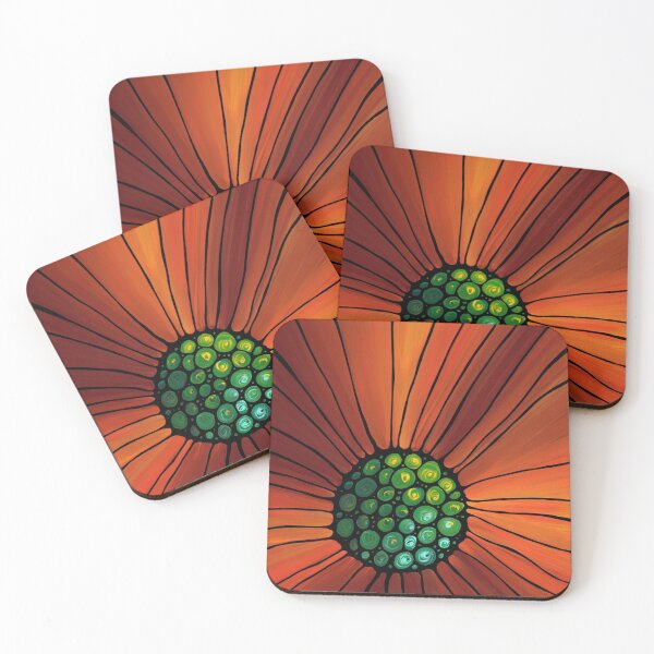 Item preview, Soul Kiss 2 - Orange Flower Floral Print Abstract Art Print designed and sold by Sharon Cummings Art.