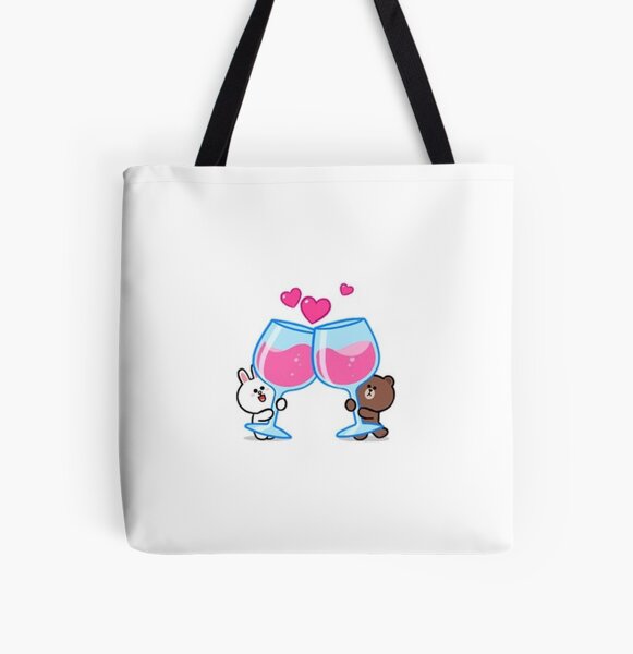 Helvetica Brown & Friends Two-Way Eco-bag Orange 100% Authentic LINE FRIENDS 