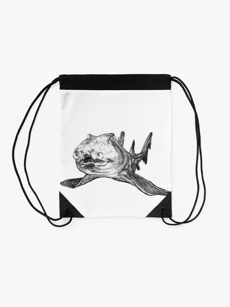 Alternate view of Gracie the Port Jackson Shark Drawstring Bag