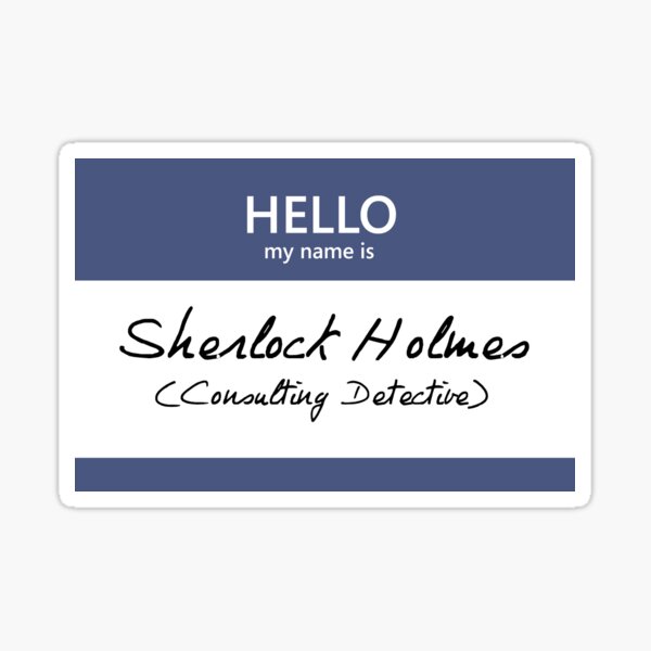 Sherlock Holmes Name Tag Sticker