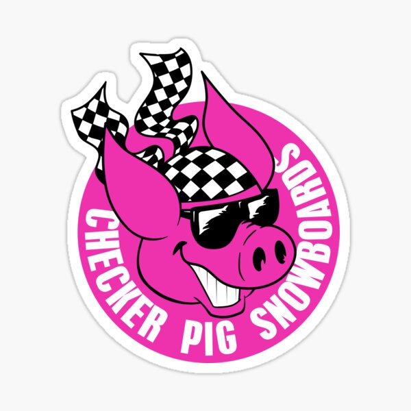 Checker Pig - Circle Sticker