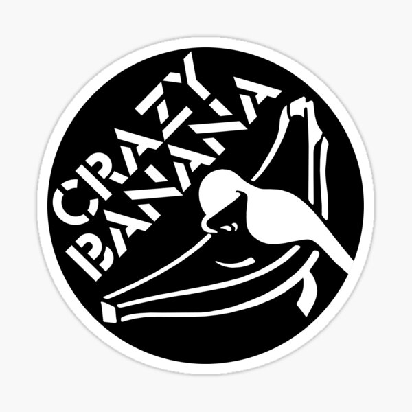 Crazy Banana - Black & White Sticker