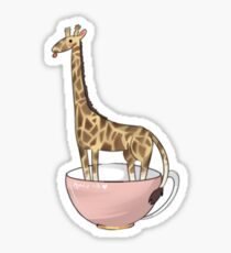 Giraffe in a tea cup Sticker
