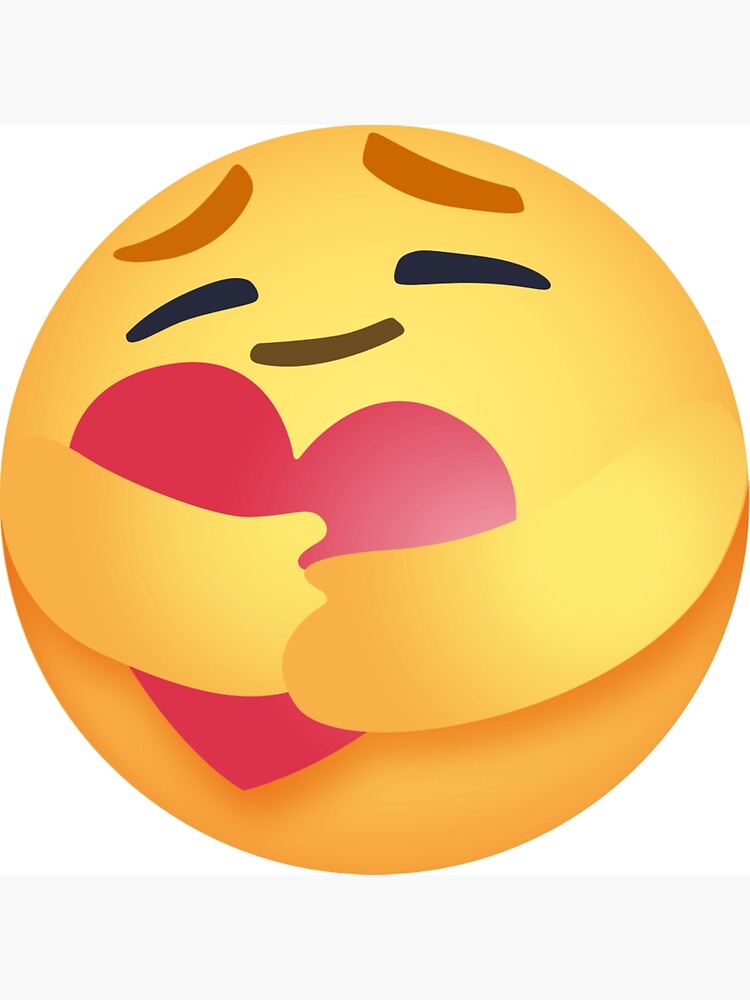 New Fb Care Emoji Hug Heart Caring Emoji Classic Stay Safe Metal Print For Sale By