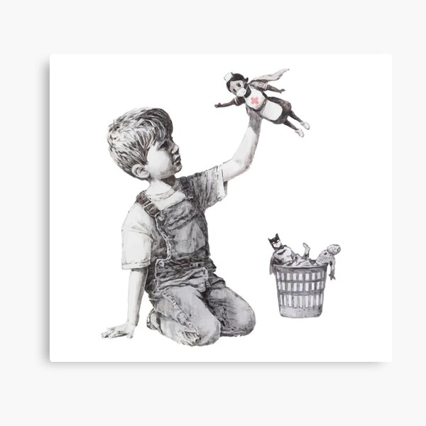 BANKSY Superhero Nurse Canvas Print