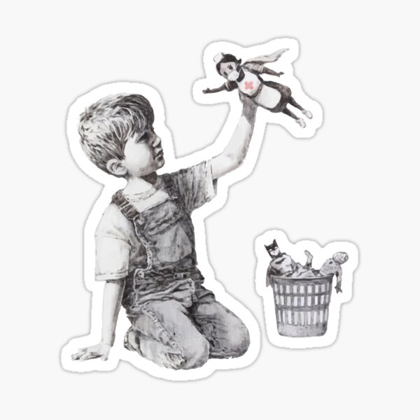 BANKSY Superhero Nurse Sticker