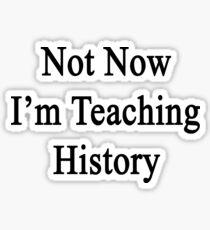 Not Now I'm Teaching History Sticker