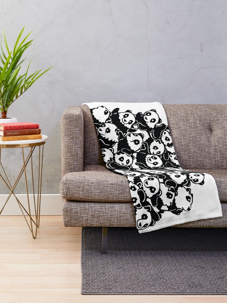 "Pile of Pandas" Throw Blanket by GlitterTramp Redbubble